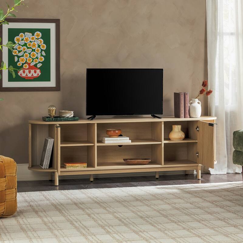Middlebrook Designs Modern Reeded 70-inch TV Stand with Open Storage