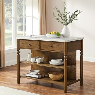 Crosley Roselyn Faux Marble Top Sit At Kitchen Island
