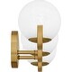 preview thumbnail 4 of 6, Spherical 3-Light Aged Brass Bath Light
