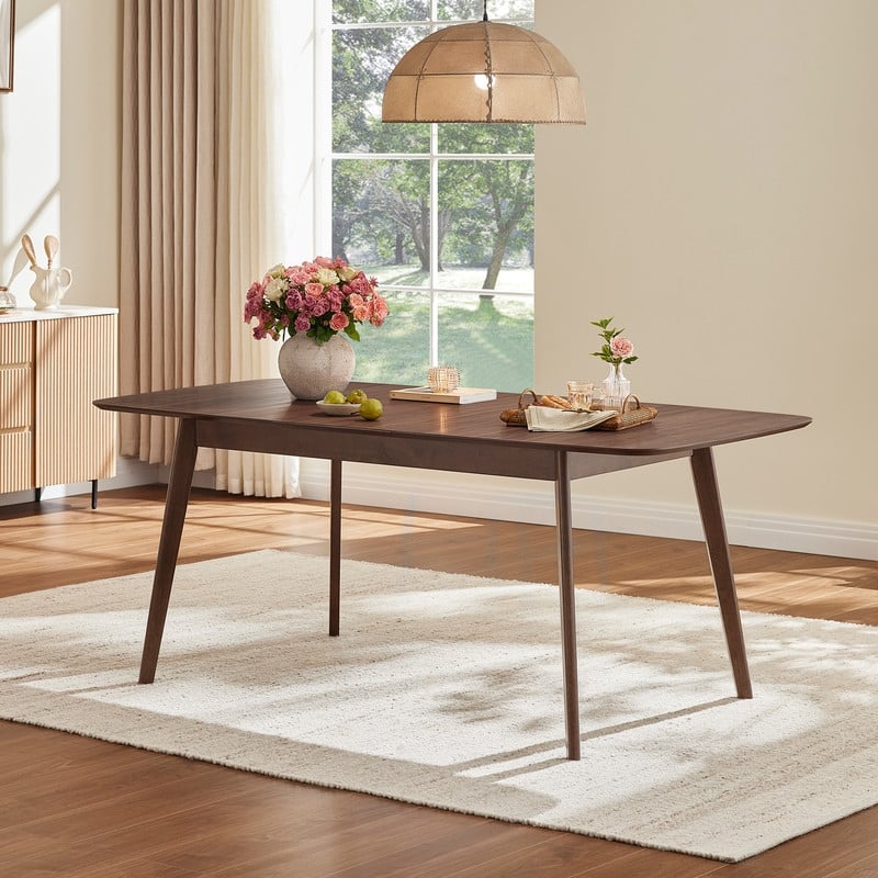Spruce & Spring 47 to 59 Inch Mid Century Extendable Dining Table for 4-6 People