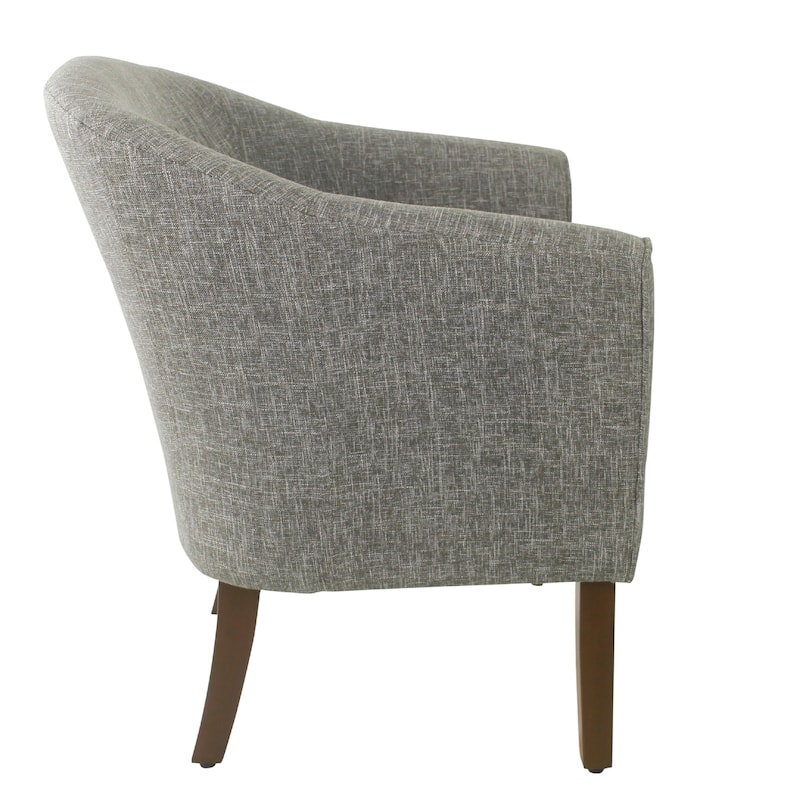 Elom Accent Armchair, Slate Gray Polyester with Welt Trim Details