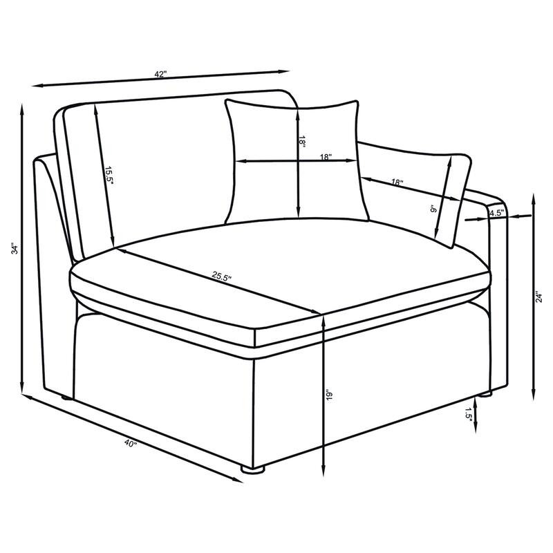 Hobson 5-Piece Upholstered Modular Sectional Sofa