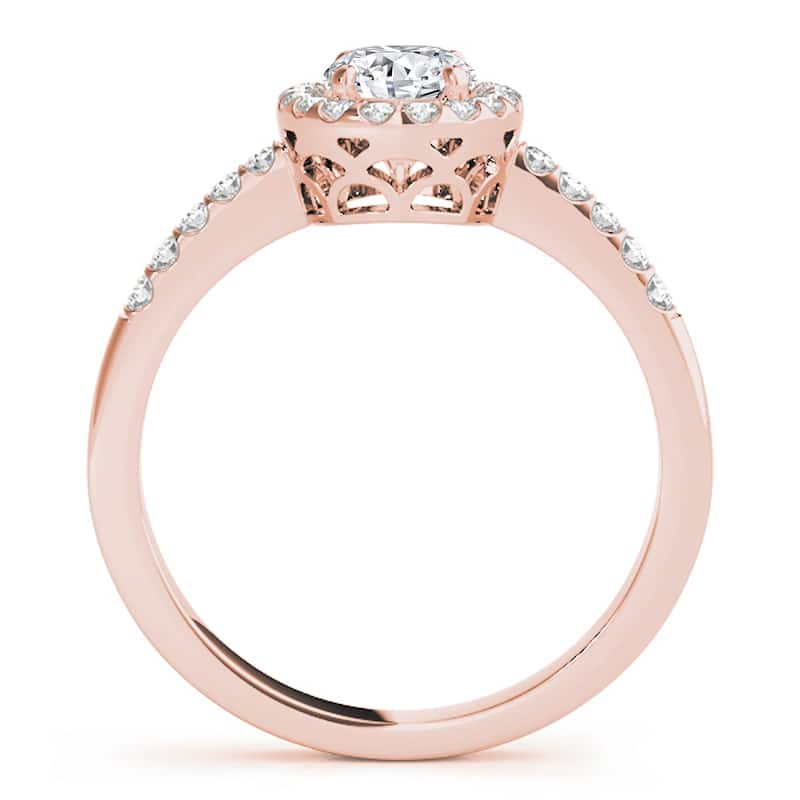 Auriya 14k Rose Gold Lab Grown Oval Diamond Halo Engagement Ring 0.50 to 5.00 ct. tw. (F-G VS)