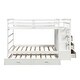preview thumbnail 7 of 16, Contemporary Style Solid Wood Bunk Bed, Hardwood Twin Over Twin Bunk Bed with Trundle and Staircase