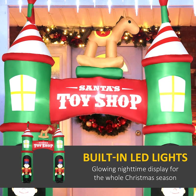 Outsunny 11.5 ft Christmas Inflatable Archway with 2 Nutcrackers