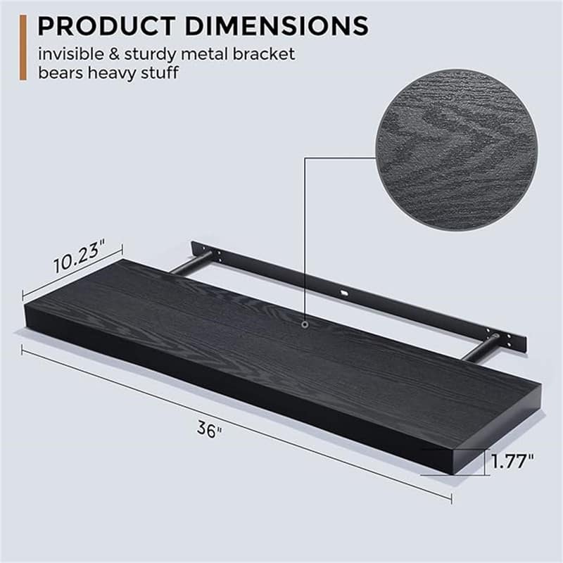 Floating Shelves - 2 Pack 9 Inch - 9"D x 24"W x 1.6"H
