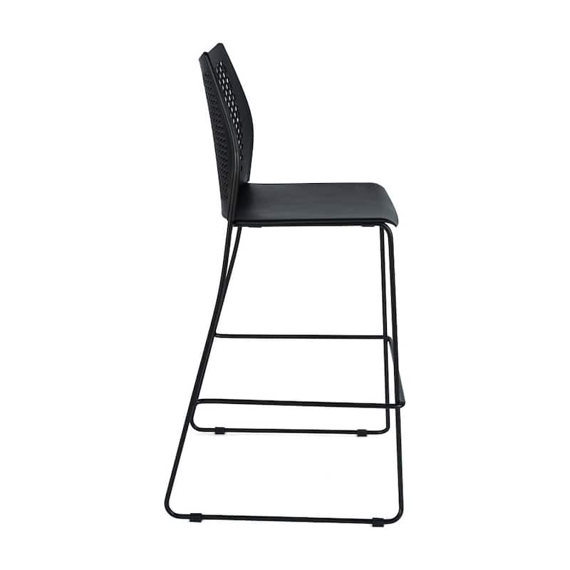 Stackable Sled Base Barstool with Vented Back and Integrated Footrest - 19.75"W x 23.25"D x 44.25"H