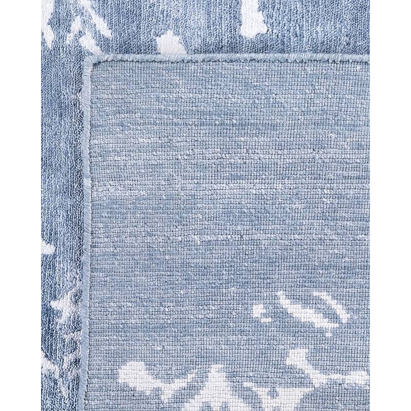 Modern One-of-a-Kind Hand-Knotted Area Rug, Blue - 9' 0" x 12' 1"