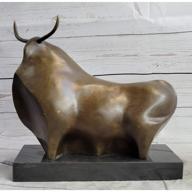Abstract Modern Art Clic Botero Bull Handcrafted Bronze Sculpture Figurine