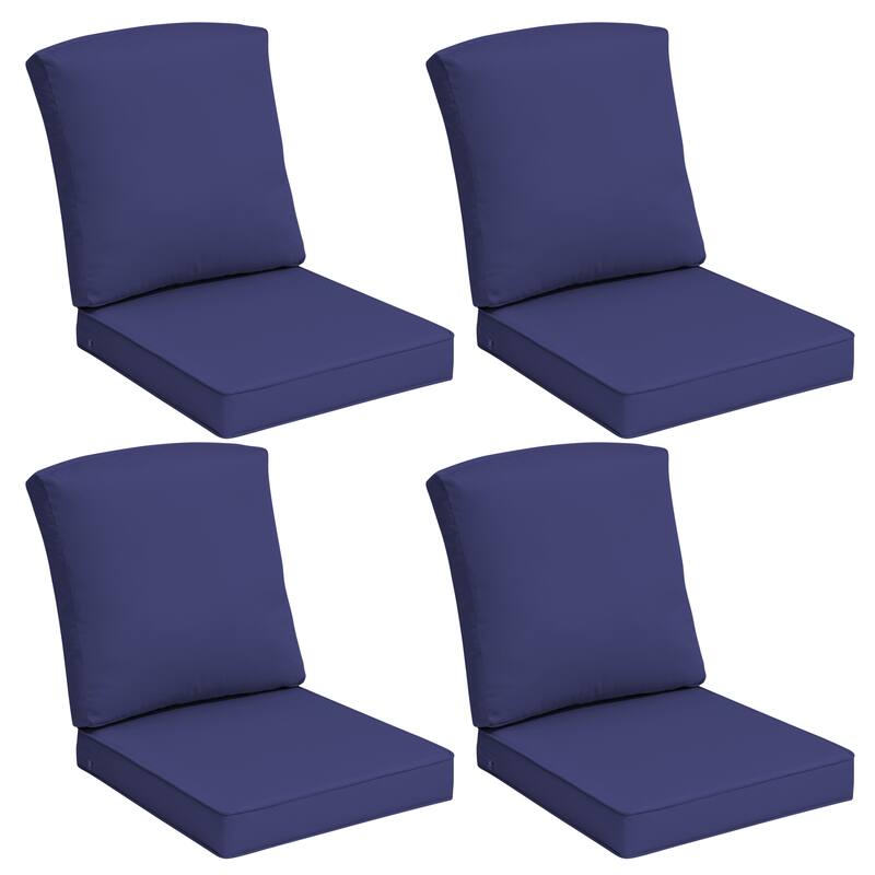 21" W x 22" D Outdoor Deep Seat Cushion Set by Crestlive Products - Navy Blue - 4-Seater