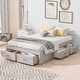 preview thumbnail 28 of 52, Full/Queen Size Platform Bed with 6 Storage Drawers, Wooden Bedframe, Storage Bed, Headboard Not Include, for Kids/Teens/Adults Antique White - Full