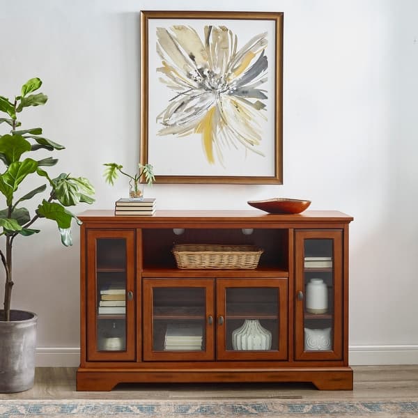 Shop Black Friday Deals On Middlebrook Designs 52 Inch Rustic Brown Highboy Tv Stand Console On Sale Overstock 8379050