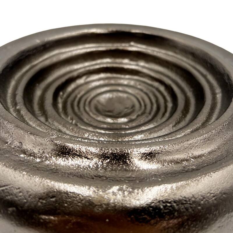 10 Inch Wide Decorative Handmade Aluminum Round Bowl in Bronze - 10 x 10 x 2.5 in