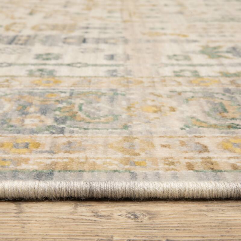 Adelaide Tree of Life Traditional Beige/ Green Wool Blend Area Rug-