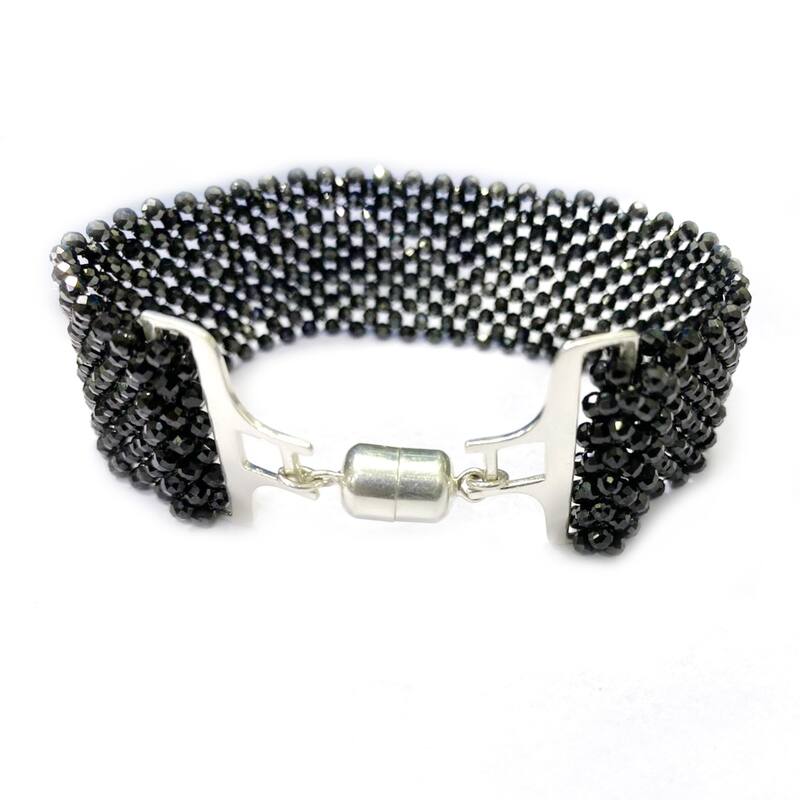 925 Sterling Silver Black Spinel Bracelet