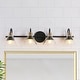 preview thumbnail 4 of 22, Petia Modern Contemporary Black Bathroom Vanity Lights Dimmable Wall Sconces 4 Lights - L 28''