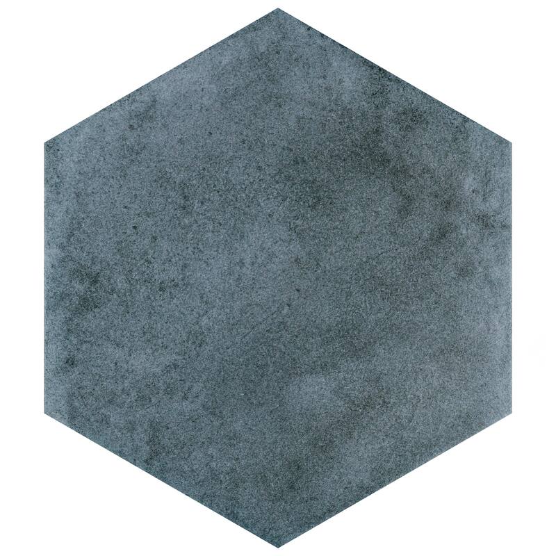 Merola Tile Matter Hex Blue 7-7/8" x 9" Porcelain Floor and Wall Tile