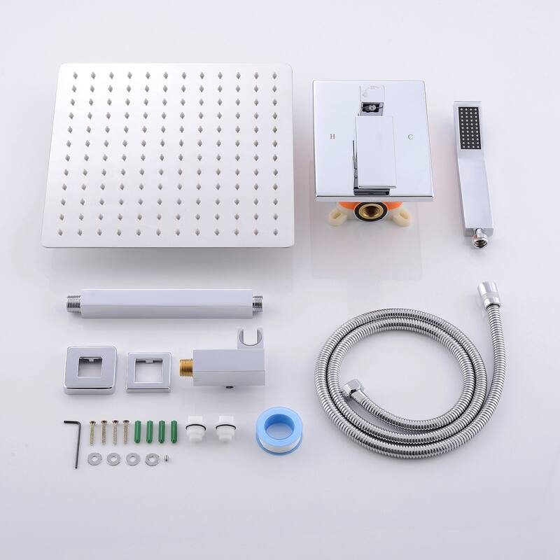 1-Spray Patterns with 10 in. Wall Mount Dual Shower Heads