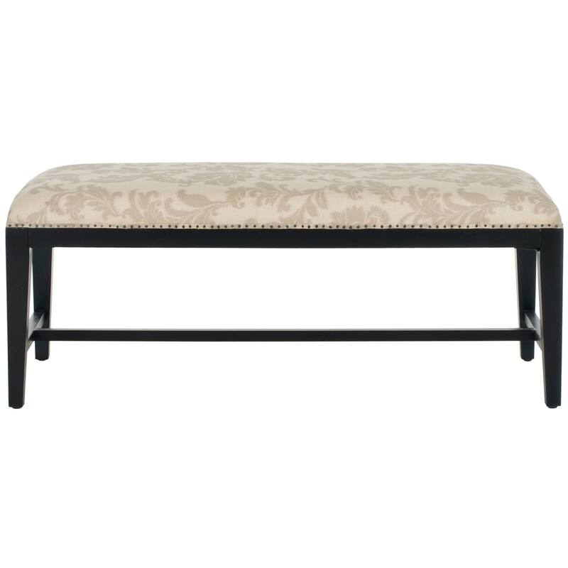 SAFAVIEH Tenisha Floral Beige Bench - 46" W x 19" D x 20" H - 46Wx19Dx20H