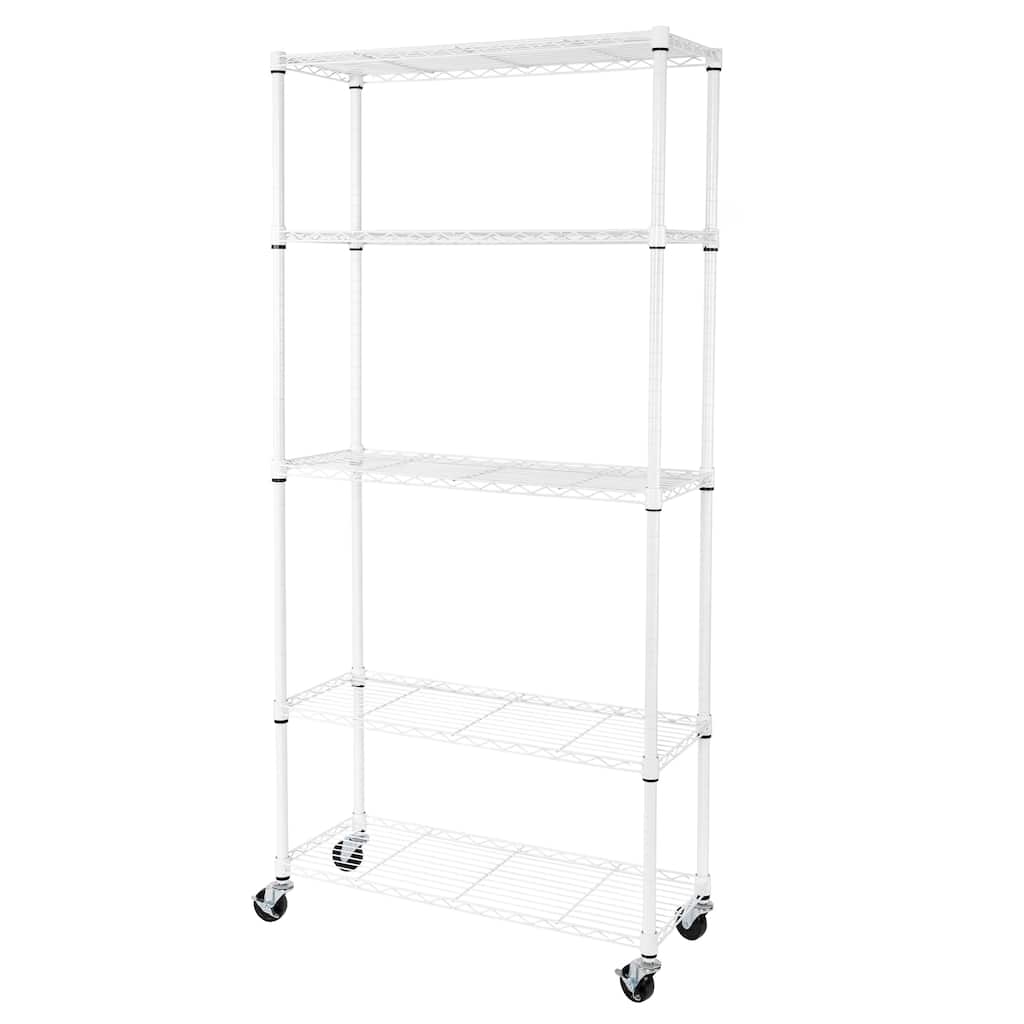 Seville Classics UltraDurable® 5-Tier NSF Steel Wire Shelving, 36" W x 14" D, White - 36" W x 14" D