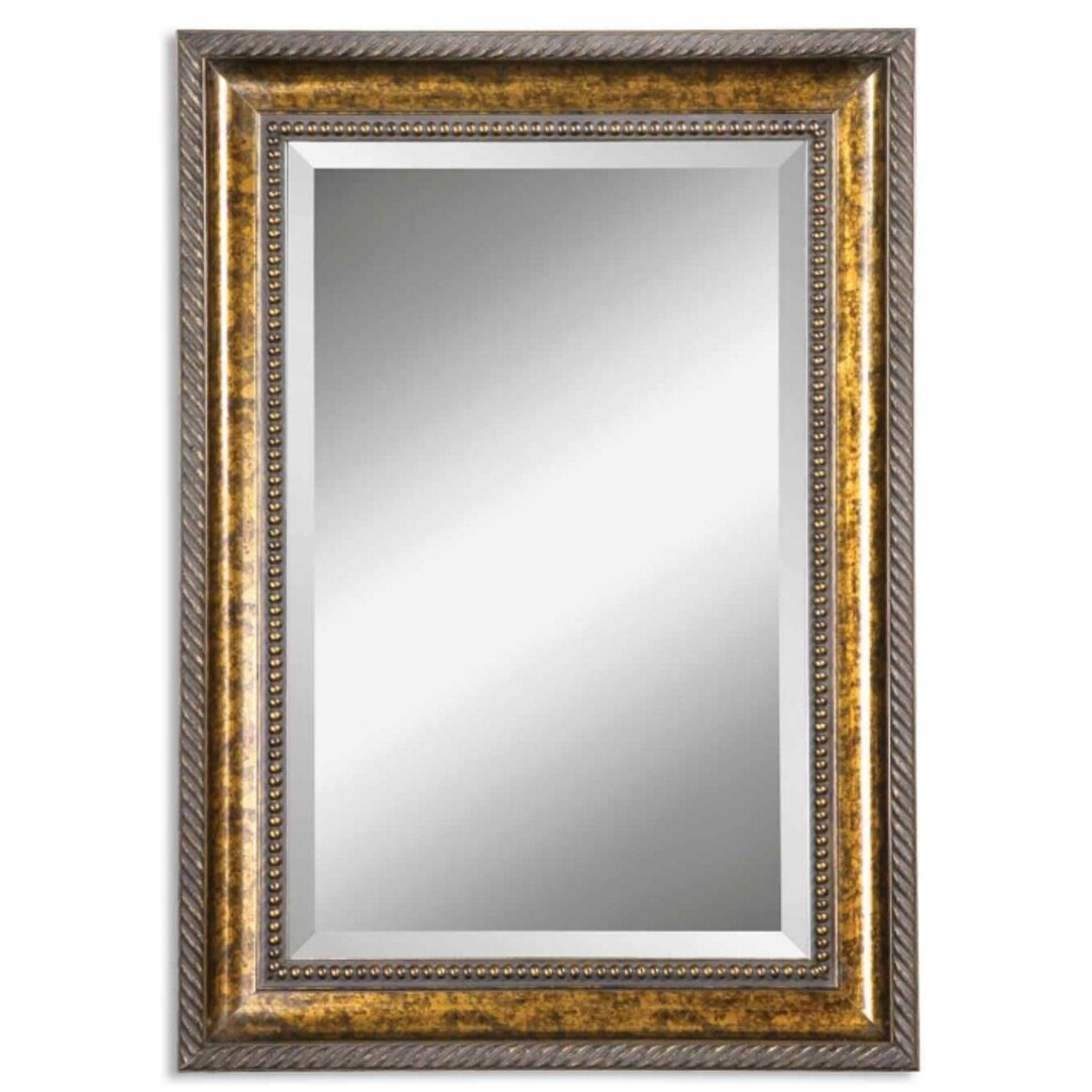 Shop 49 Decorative Bronze Leaf Wood Framed Beveled Rectangular