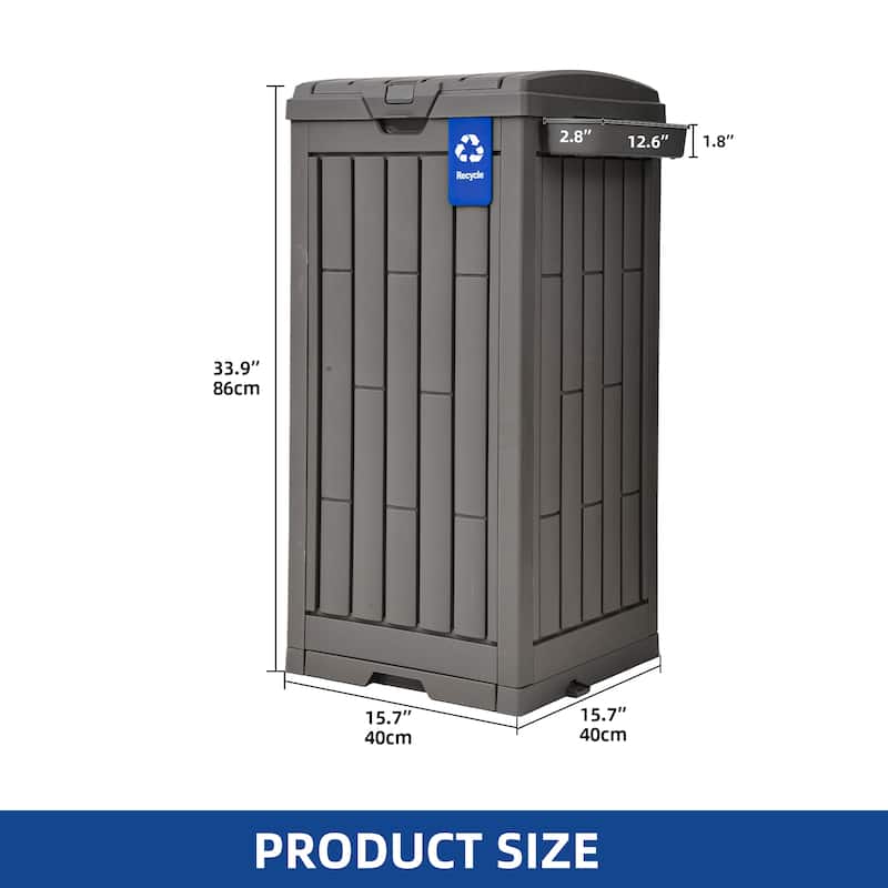 Moasis 31/76 Gallon Resin Outdoor Patio Trash Can
