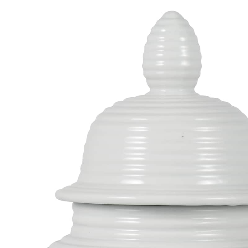 Sagebrook Home Ceramic Temple Jar - 9" x 9" x 18"