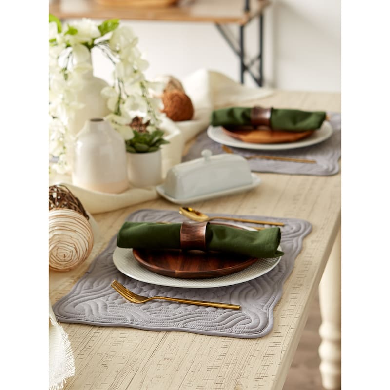 DII French Blue Quilted Farmhouse Placemat (Set of 6)