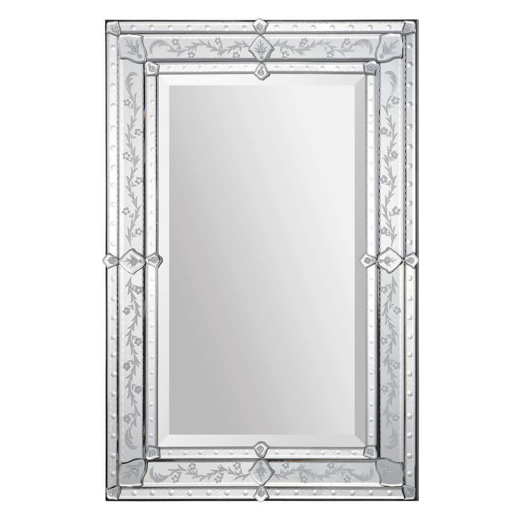 36" Venetian Design Framed Rectangular Wall Mirror
