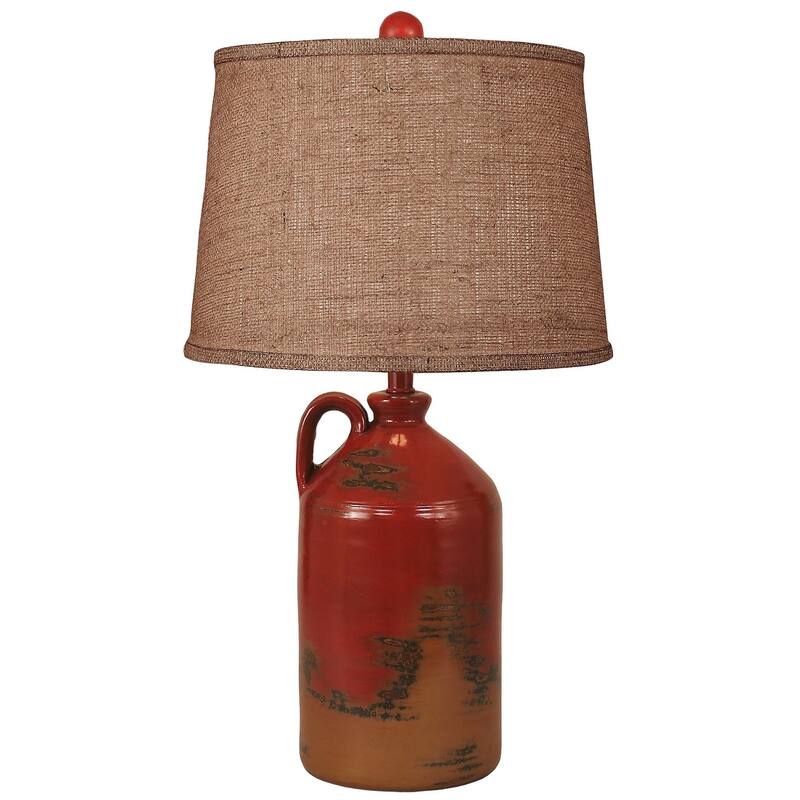Casual 1-Handle Jug Table Lamp - Standard - Firebrick
