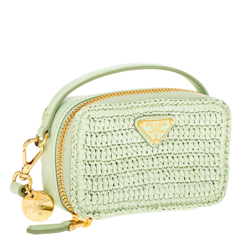 Prada Crochet and Leather Mini Pouch