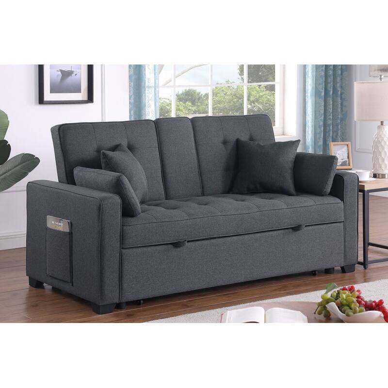 Cody II 70"W Convertible Sleeper Loveseat with Dropdown Console, Cup Holders, Charging Ports, Pocket, and Pocket Coil Seating