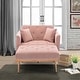 preview thumbnail 44 of 64, Velvet Upholstered Tufted Living Room Sleeper Sofa Chair With Rose Golden feet Pink