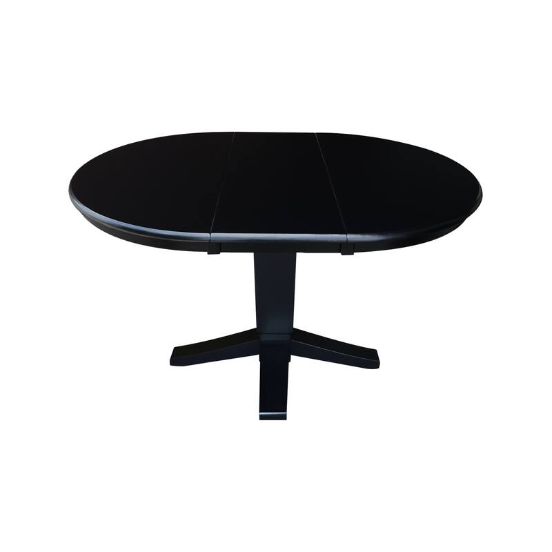 36 in Round Top Pedestal Dining Table with 12 in Leaf