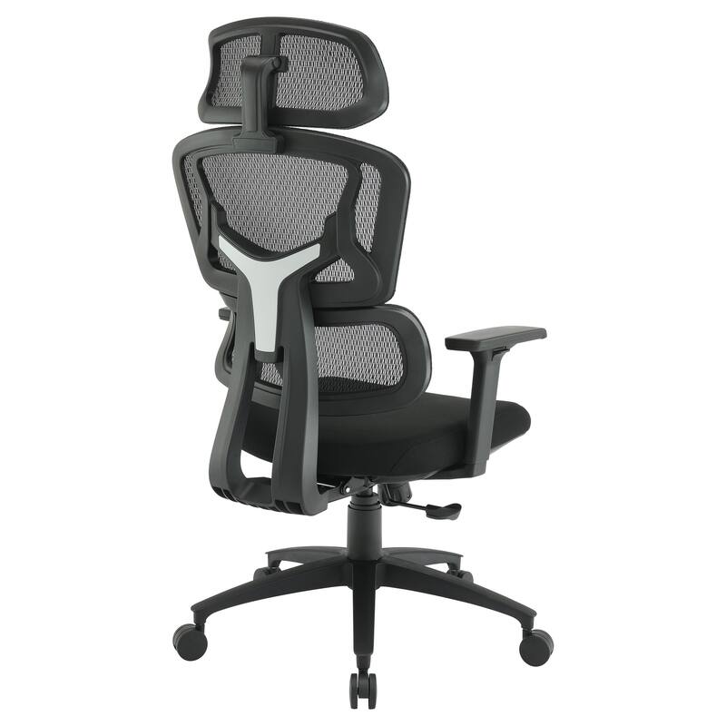 Black Mesh Managers Chair with Fabric Seat