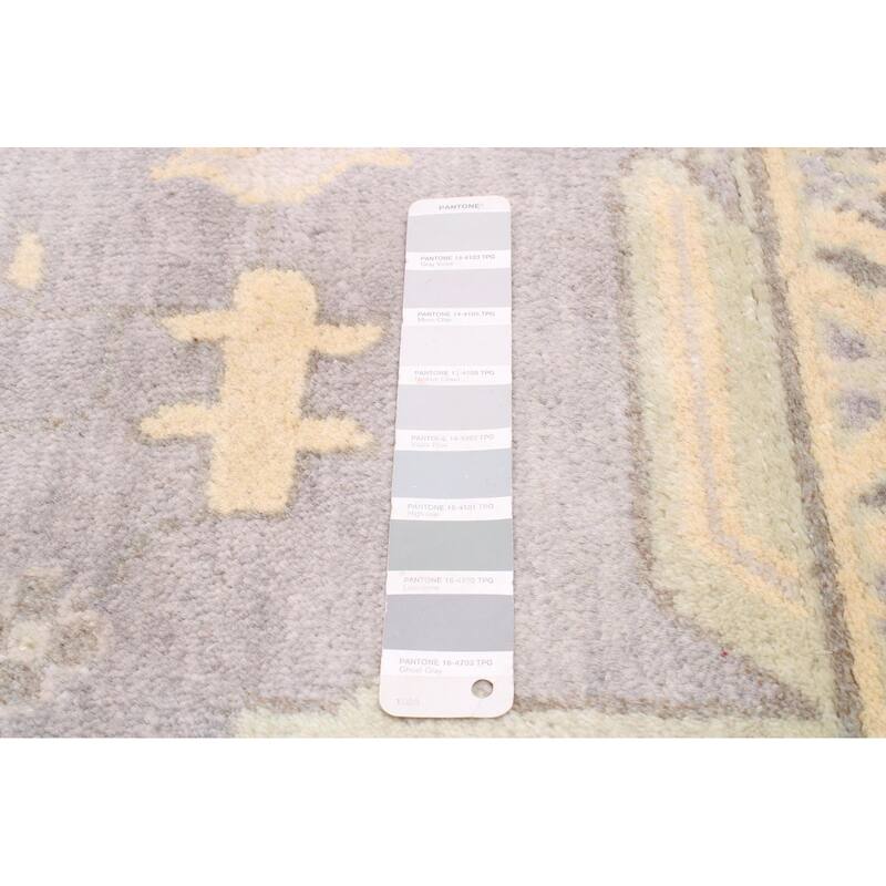 ECARPETGALLERY Hand-knotted Royal Oushak Grey Wool Rug - 8'9 x 12'2