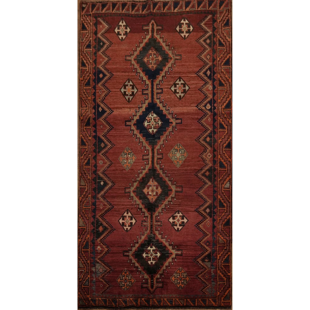 Hand Knotted Oriental 100% Wool Carpet Traditional Tribal Red Lori Area Rug - 9' 4'' X 4' 8''
