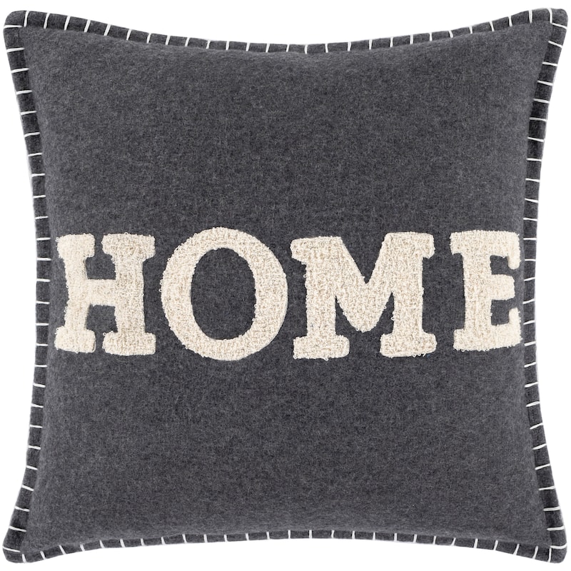 Mimi "Home" Farmhouse Throw Pillow - Down