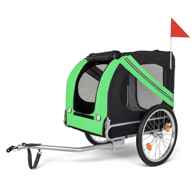 Large Folding Bike Trailer for Dogs, 100LB Capacity All-Terrain Pet Carrier for Cycling, Jogging, Camping & Outdoor Adventures