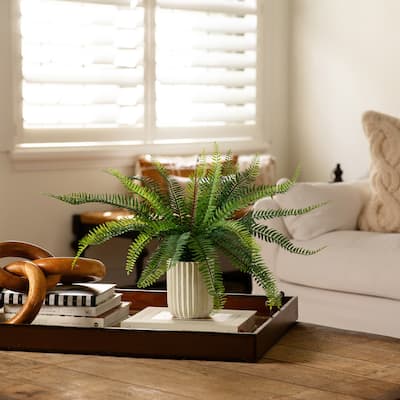 Boston Fern Artificial Potted Plant - 16" - Green