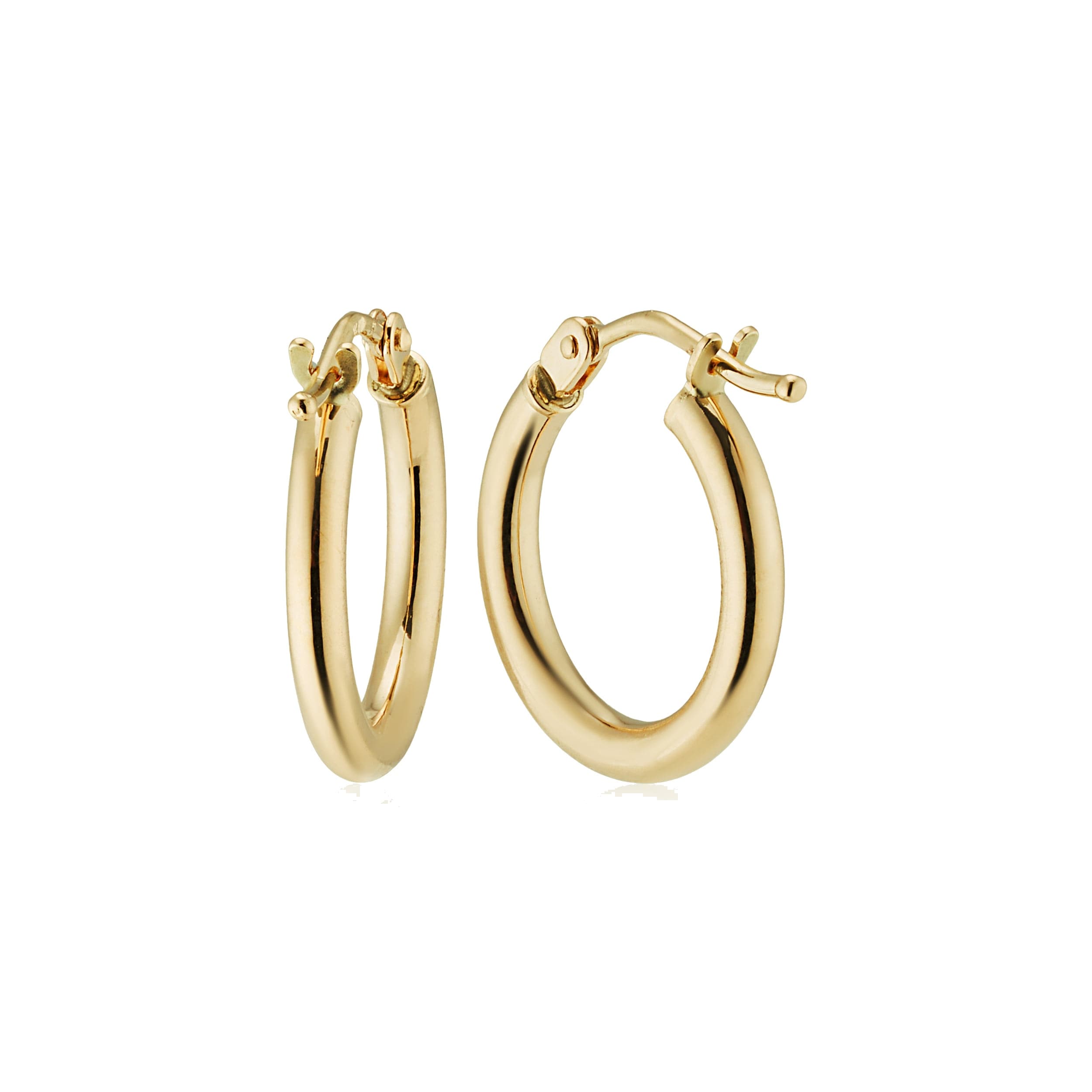 Au Naturale 14K Gold Filled 2mm Round Polished Hoop Earrings (10 - 70mm)