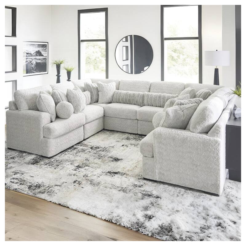 Signature Design by Ashley Snodoodle Gray 8-Piece Sectional - 144" W x 113" D x 40" H - Gray - Reversible