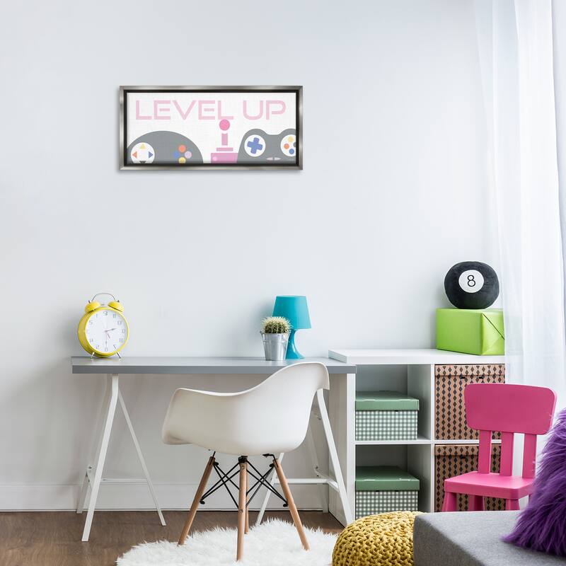 Stupell Level Up Retro Joysticks Framed Floater Canvas Wall Art Design By Yass Naffas Designs