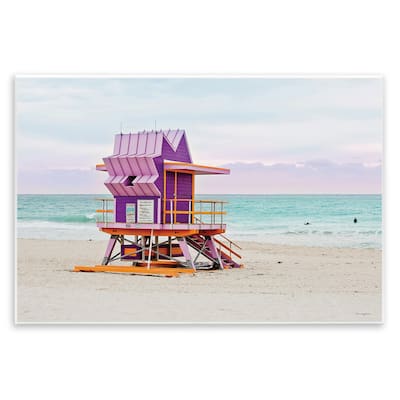 Stupell Purple Lifeguard Building Wall Plaque Art Design By Seven Trees Design