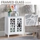 preview thumbnail 16 of 18, HOMCOM Wood Accent Sideboard Buffet Server Storage Cabinet with Double Framed Glass Doors, Adjustable Shelves