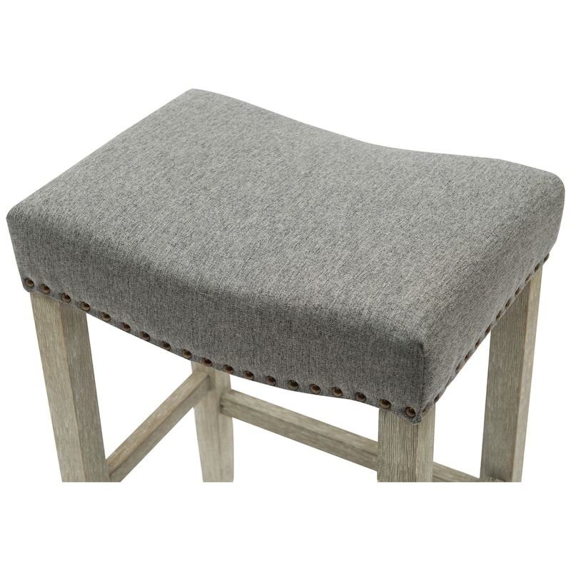 Jameson Upholstered Polyester Gray 24 Inch Counter Stool