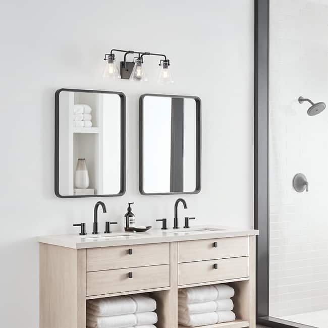 Jaden modern industrial 3-light indoor dimmable bath vanity wall sconce