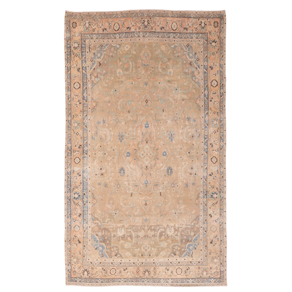 ECARPETGALLERY Hand-knotted Antalya Vintage Light Brown Wool Rug - 6'7 x 11'2