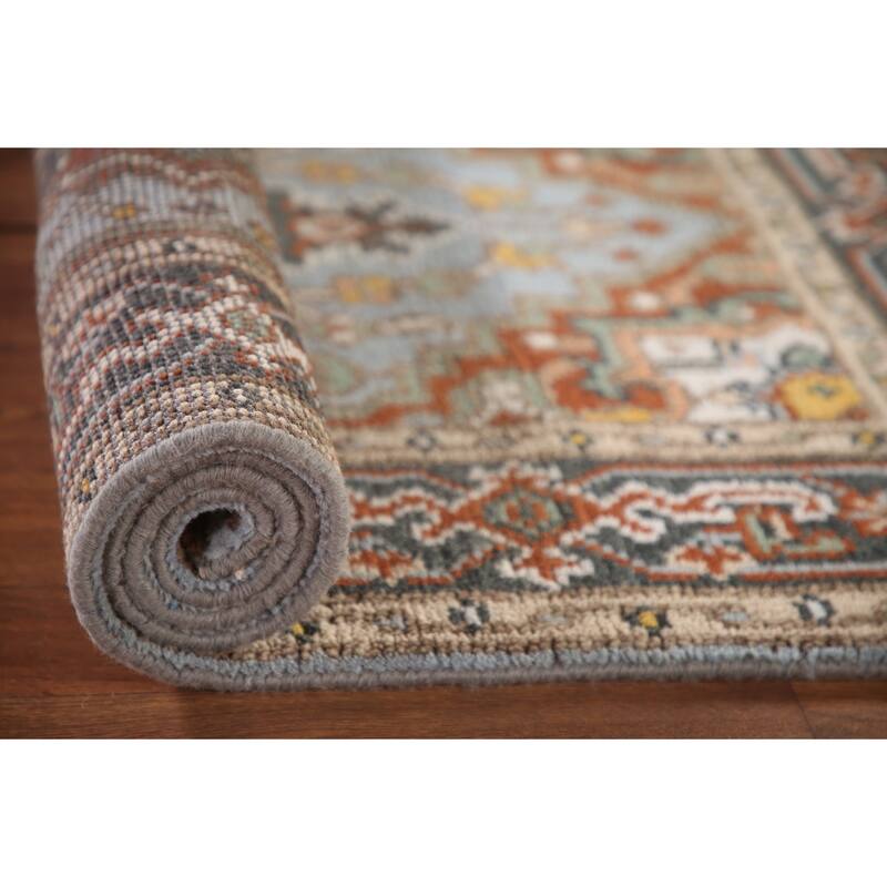 Light Blue Heriz Serapi Oriental Accent Rug Wool Carpet - 3'0"x 5'1"
