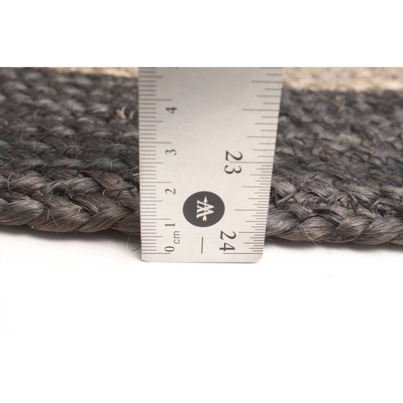 ECARPETGALLERY Braided Weave Palas Denizli Taupe Jute Rug - 4'0 x 4'0